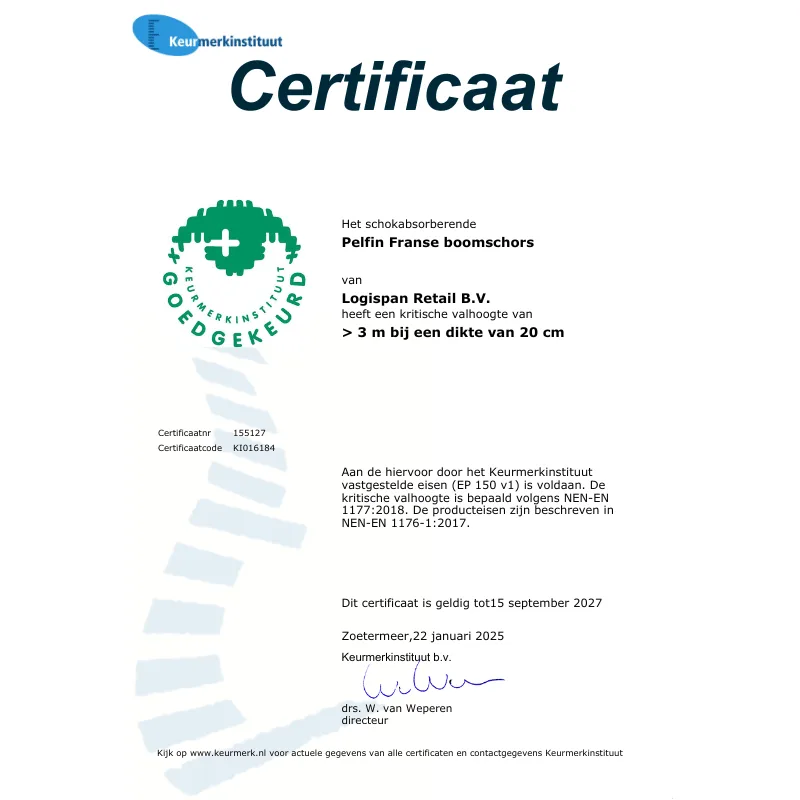 Certificaat Keurmerkinstituut - Franse Boomschors