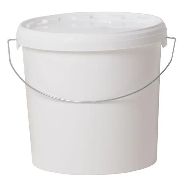 Emmertje kunststof wit 10L met deksel