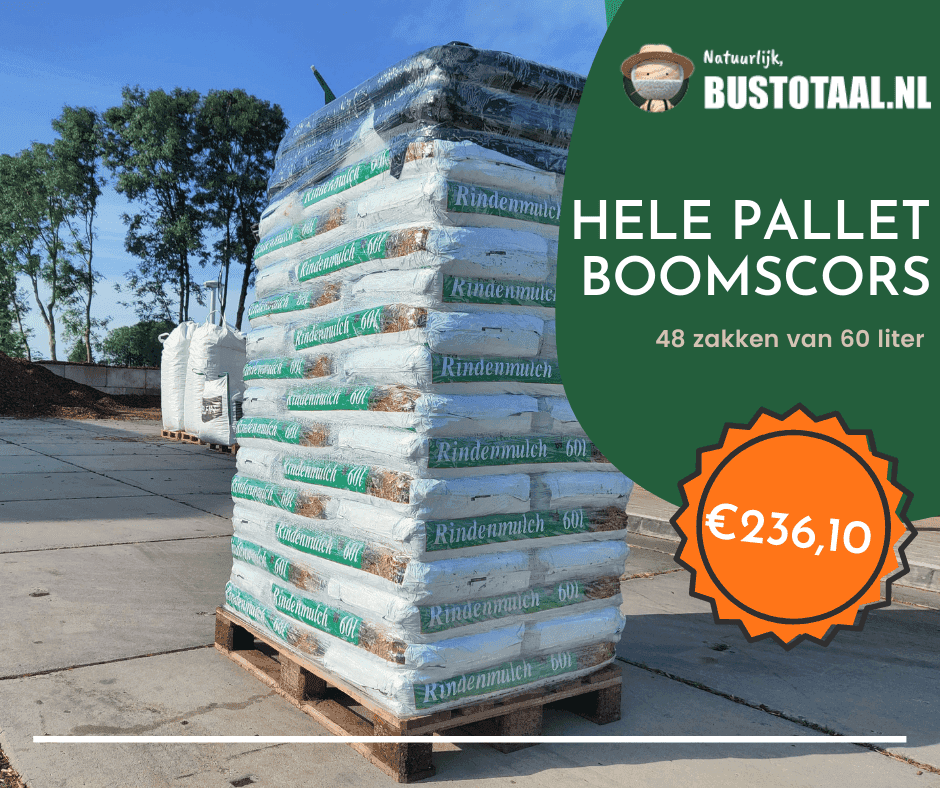 Boomschors op een pallet